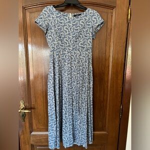 Weekend MaxMara Viaggio Motif Blue and White Patterned Dress